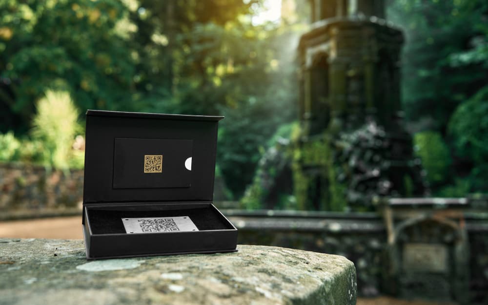 Timeless Tribute Box on Headstone